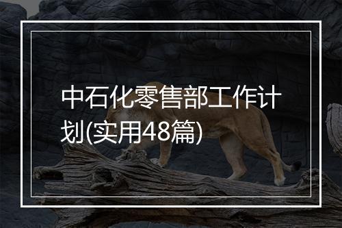 中石化零售部工作计划(实用48篇)