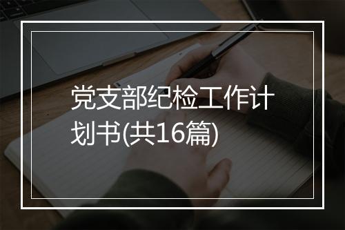 党支部纪检工作计划书(共16篇)
