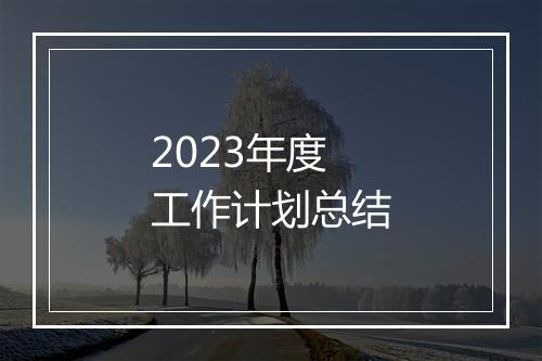 2023年度工作计划总结