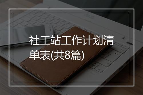 社工站工作计划清单表(共8篇)