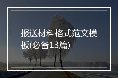 报送材料格式范文模板(必备13篇)