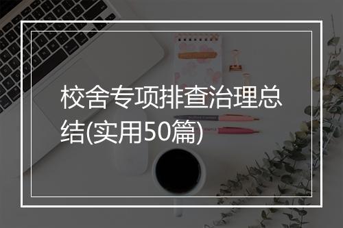 校舍专项排查治理总结(实用50篇)