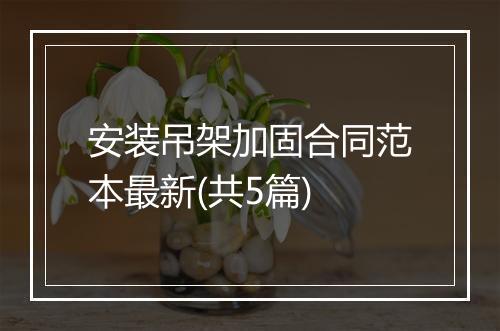 安装吊架加固合同范本最新(共5篇)
