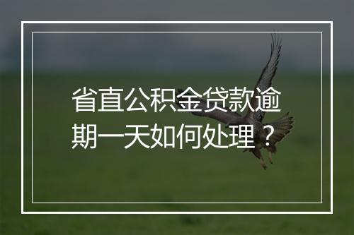 省直公积金贷款逾期一天如何处理？
