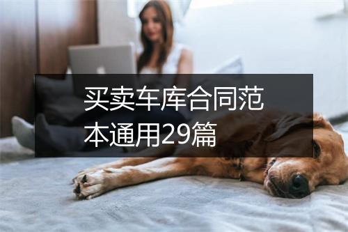 买卖车库合同范本通用29篇