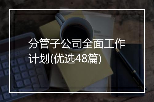 分管子公司全面工作计划(优选48篇)