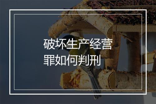破坏生产经营罪如何判刑