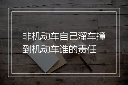 非机动车自己溜车撞到机动车谁的责任