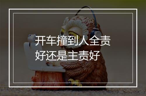 开车撞到人全责好还是主责好