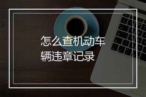 怎么查机动车辆违章记录