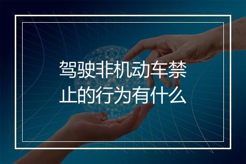 驾驶非机动车禁止的行为有什么