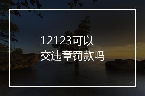 12123可以交违章罚款吗