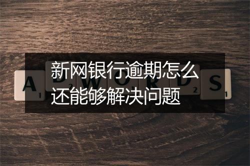 新网银行逾期怎么还能够解决问题