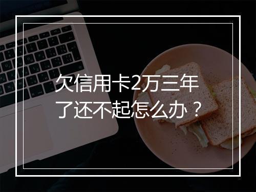 欠信用卡2万三年了还不起怎么办？