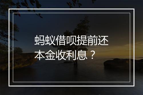 蚂蚁借呗提前还本金收利息？