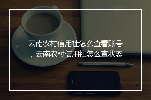 云南农村信用社怎么查看账号，云南农村信用社怎么查状态