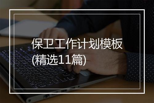 保卫工作计划模板(精选11篇)