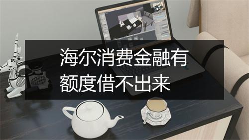 海尔消费金融有额度借不出来