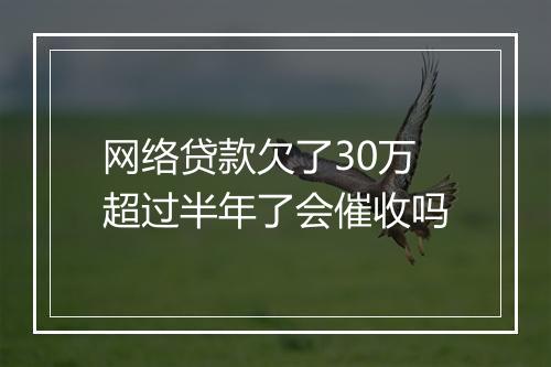 网络贷款欠了30万超过半年了会催收吗