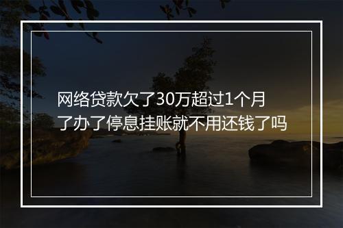 网络贷款欠了30万超过1个月了办了停息挂账就不用还钱了吗