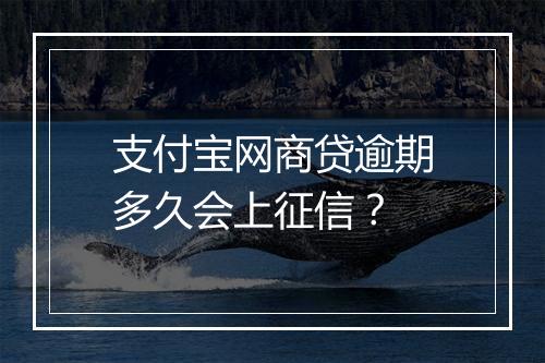 支付宝网商贷逾期多久会上征信？