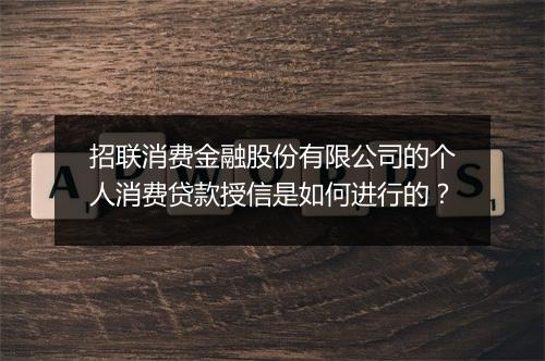 招联消费金融股份有限公司的个人消费贷款授信是如何进行的？