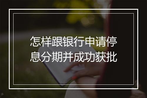 怎样跟银行申请停息分期并成功获批