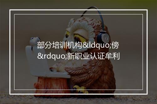 部分培训机构“傍”新职业认证牟利