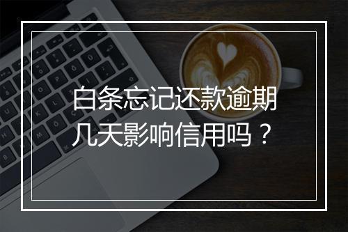 白条忘记还款逾期几天影响信用吗？
