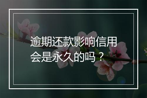逾期还款影响信用会是永久的吗？
