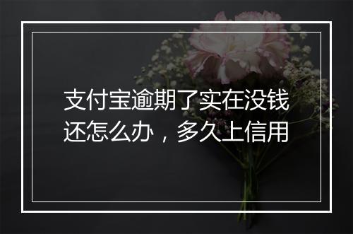 支付宝逾期了实在没钱还怎么办，多久上信用