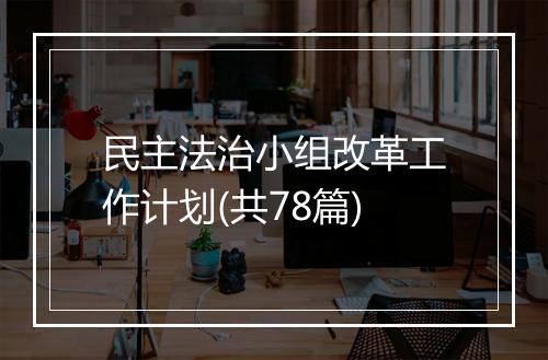 民主法治小组改革工作计划(共78篇)