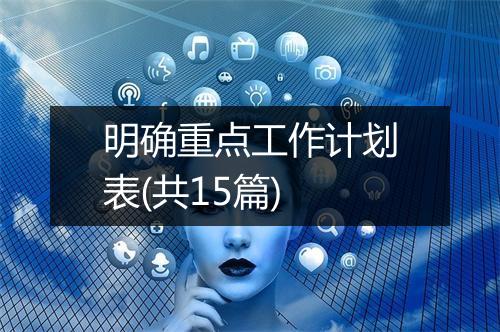 明确重点工作计划表(共15篇)