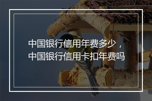 中国银行信用年费多少，中国银行信用卡扣年费吗