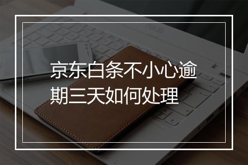 京东白条不小心逾期三天如何处理