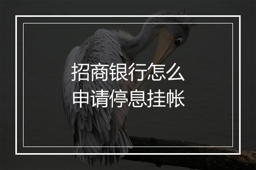 招商银行怎么申请停息挂帐