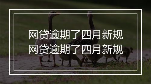 网贷逾期了四月新规网贷逾期了四月新规