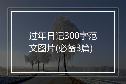 过年日记300字范文图片(必备3篇)