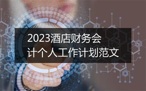 2023酒店财务会计个人工作计划范文