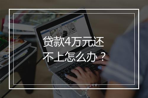贷款4万元还不上怎么办？