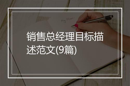 销售总经理目标描述范文(9篇)
