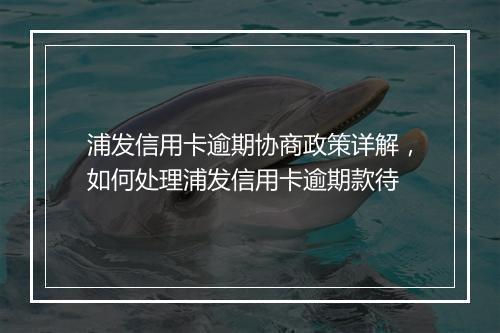 浦发信用卡逾期协商政策详解，如何处理浦发信用卡逾期款待