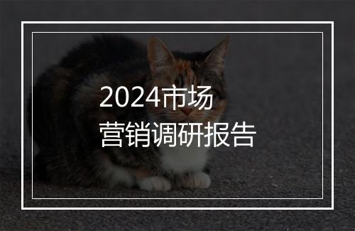 2024市场营销调研报告