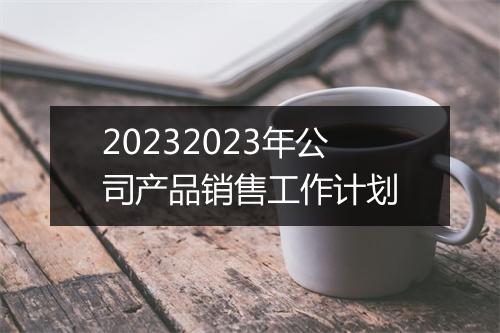 20232023年公司产品销售工作计划