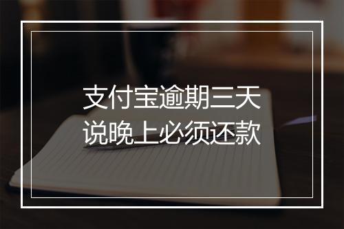 支付宝逾期三天说晚上必须还款