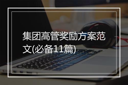 集团高管奖励方案范文(必备11篇)