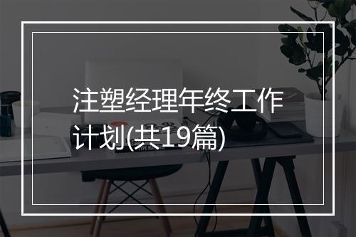 注塑经理年终工作计划(共19篇)