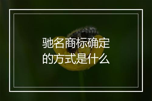 驰名商标确定的方式是什么