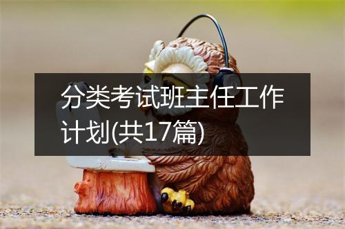 分类考试班主任工作计划(共17篇)