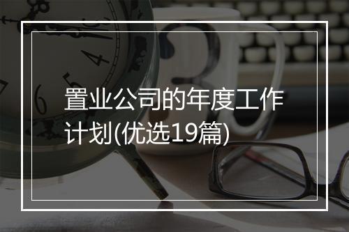 置业公司的年度工作计划(优选19篇)